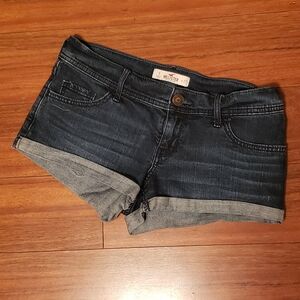 Hollister Women's Deep Blue Jean Shorts